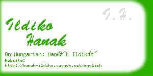 ildiko hanak business card